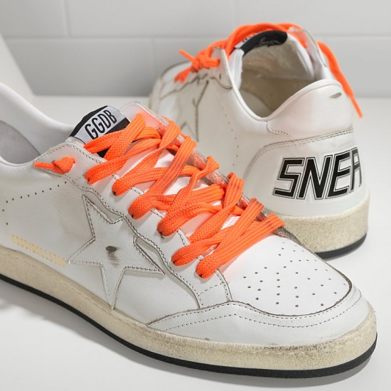 Men/Women Golden Goose sneakers ball star leather in orange lace