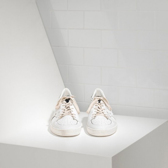 Men/Women Golden Goose sneakers ball star leather in white silver