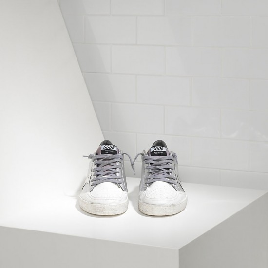 Women Golden Goose sneakers ball star leather in silver mirror
