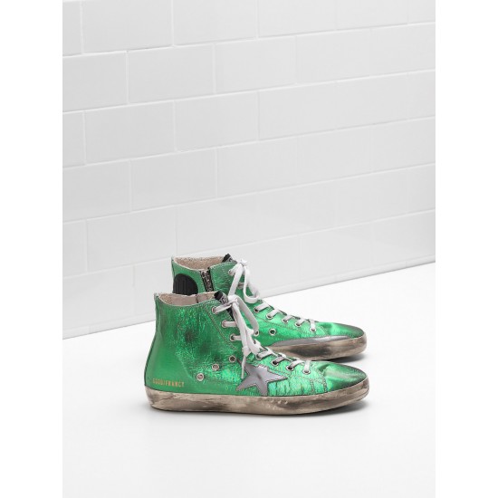 Men/Women Golden Goose francy sneakers canvas star in laminated leather