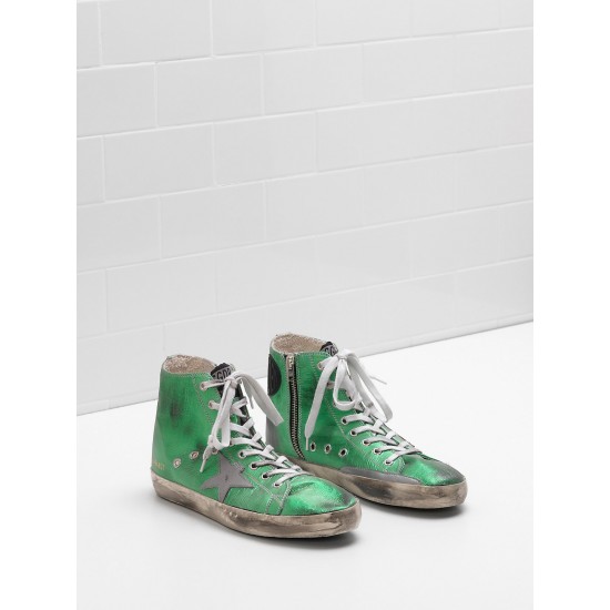 Men/Women Golden Goose francy sneakers canvas star in laminated leather
