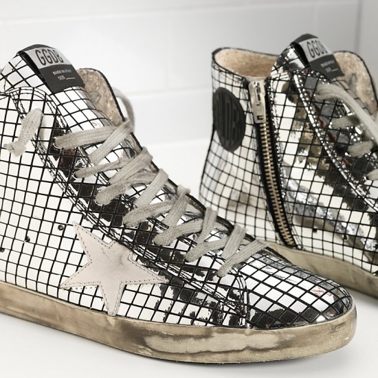 Men/Women Golden Goose sneakers francy in glitter Silver