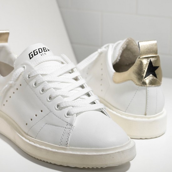 Men/Women Golden Goose sneakers starter in white gold
