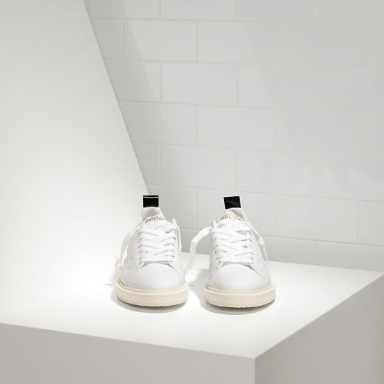 Men/Women Golden Goose starter sneakers in calf leather white white sole