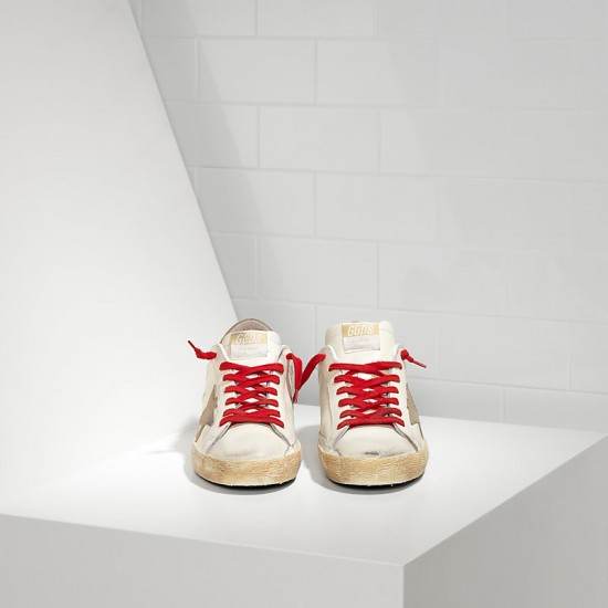 Men Golden Goose sneakers superstar in white red lace