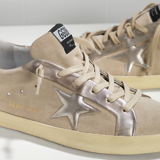 Men/Women Golden Goose sneakers superstar leather in beige gold star