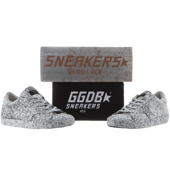 Men/Women Golden Goose sneakers superstar ricoperta silver glitter