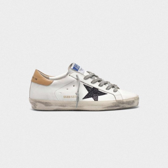Men/Women Golden Goose superstar sneakers in leather with glittery star yellow