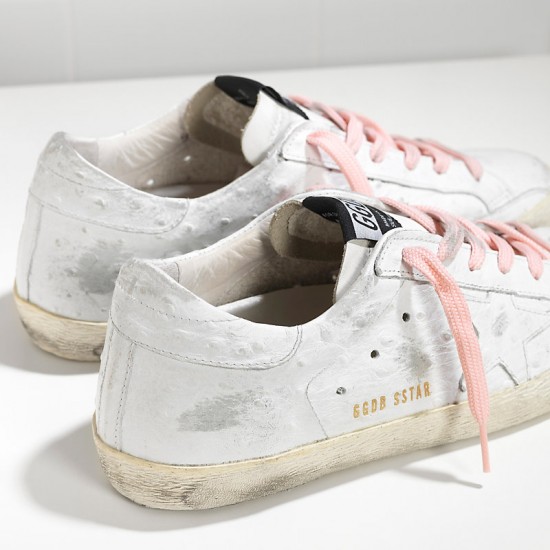 Women Golden Goose sneakers superstar in white pink lace