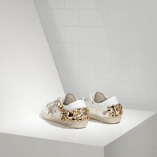 Women Golden Goose sneakers superstar limited edition in gold diamond