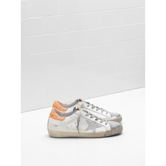 Women Golden Goose superstar sneakers leather glitter coated star coated