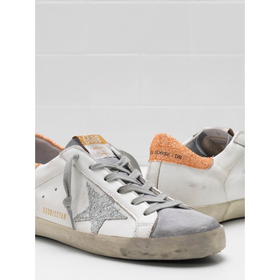 Women Golden Goose superstar sneakers leather glitter coated star coated