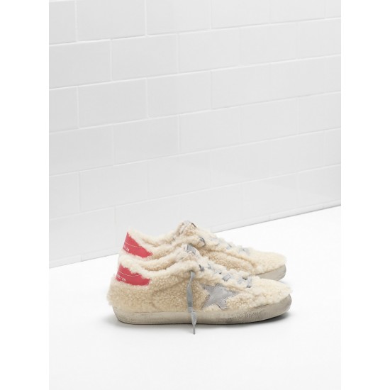 Women Golden Goose superstar sneakers shearling suede star leather