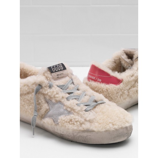 Women Golden Goose superstar sneakers shearling suede star leather